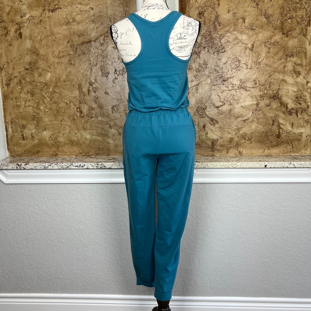 Athleta‎ Girl Hop Skip and a Jumpsuit XL/14 Teal Blue Athleisure Youth Stretch - Picture 3 of 10